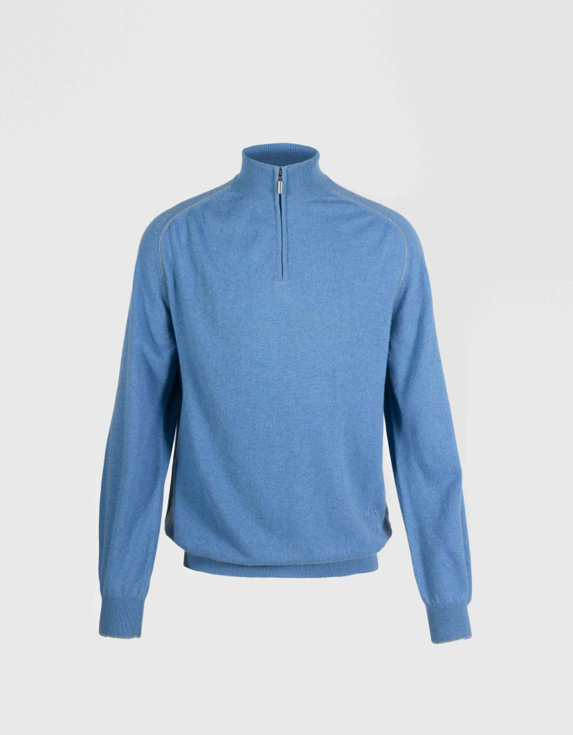 Patrick Hellmann Collection 100% Cashmere Light Blue Sweater image